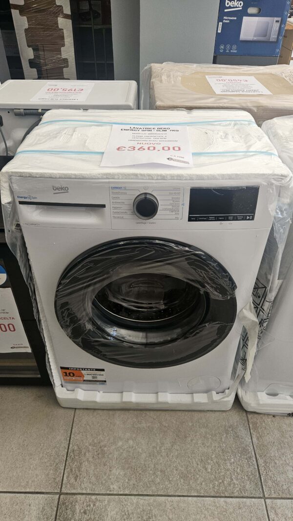 Beko-Lavatrice-BMWSU4721A-Energy-Spin-Slim-7-Kg-1200-Giri-Nuova-display